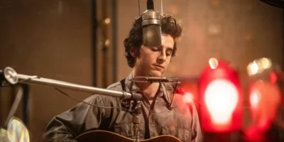 Timothee Chalamet as Bob Dylan in ‘A Complete Unknown’