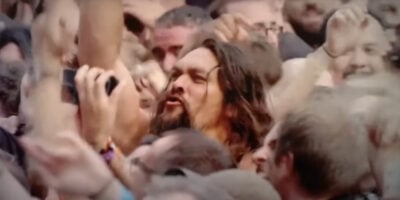 Jason Momoa in the mosh pit during Black Sabbath's farewell gig.