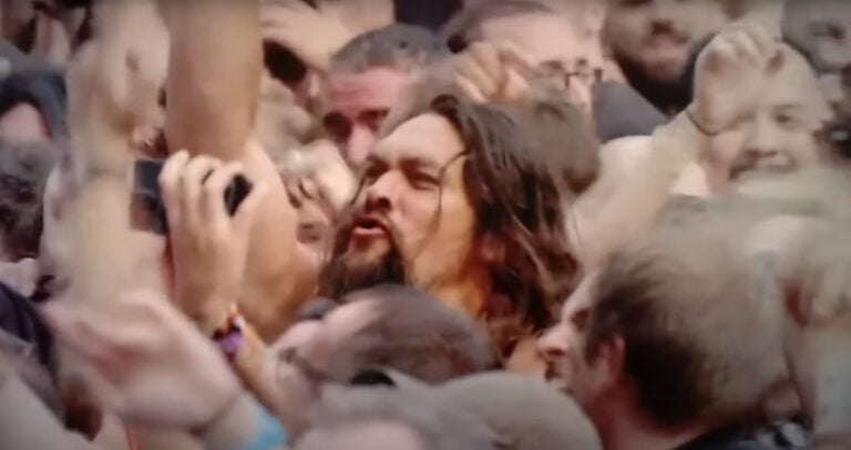 Jason Momoa in the mosh pit during Black Sabbath's farewell gig.