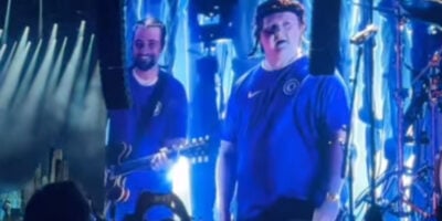 Noah Kahan and Lewis Capaldi performing in Hyde Park, London.
