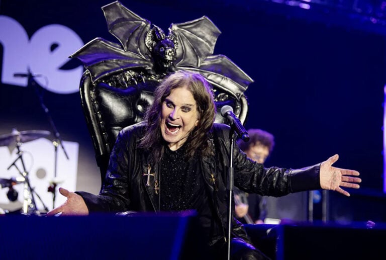 Ozzy Osbourne performing at Villa Park in Birmingham.
