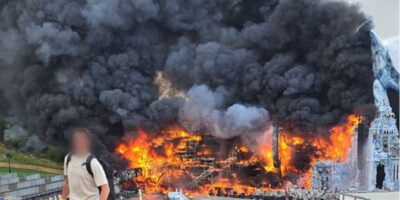 Tomorrowland main stage on fire