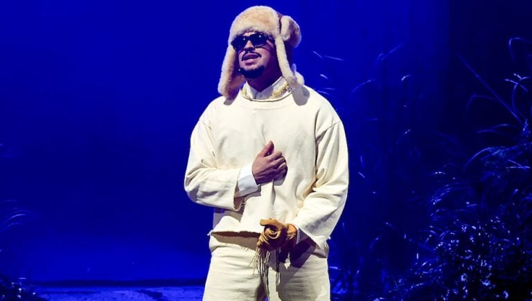 SAN JUAN, PUERTO RICO - JULY 11: Bad Bunny performs onstage during Night One of Bad Bunny: "No Me Quiero Ir De Aqui" Residencia En El Choli at Coliseo de Puerto Rico José Miguel Agrelot on July 11, 2025 in San Juan, Puerto Rico. (Photo by Kevin Mazur/Getty Images)