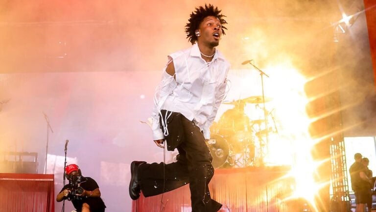 INDIO, CALIFORNIA - APRIL 11: (FOR EDITORIAL USE ONLY) d4vd performs at the Gobi Tent during the 2025 Coachella Valley Music and Arts Festival at Empire Polo Club on April 11, 2025 in Indio, California. (Photo by Emma McIntyre/Getty Images for Coachella)