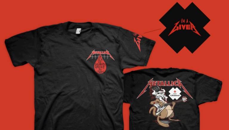 The limited edition Metallica band t-shirt's design