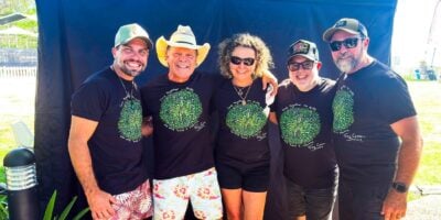 Troy Casser-Daley and his team sporting his merch