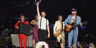 NEW YORK, NEW YORK - JULY 11: The Lumineers perform during The Lumineers in Concert at Citi Field on July 11, 2025 in New York City. (Photo by Astrida Valigorsky/Getty Images)