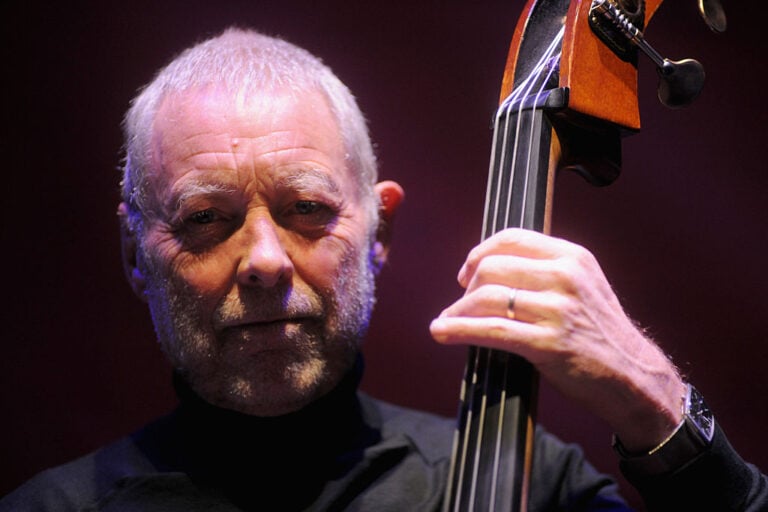 Dave Holland playing double bass with Aziza at Bologna Jazz Festival in 2016