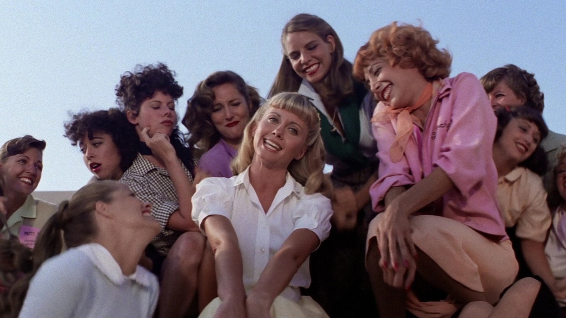 Grease cast including Olivia Newton-John in