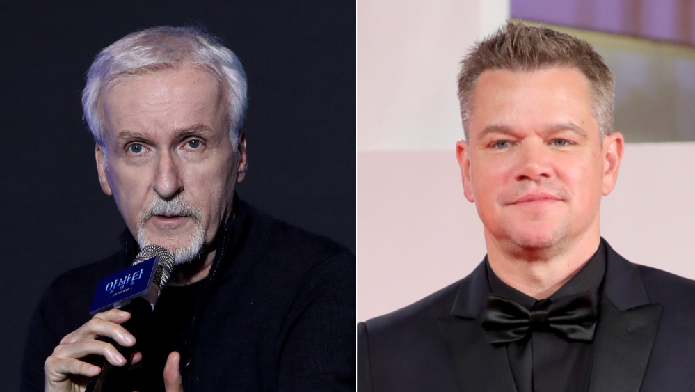 James Cameron and Matt Damon