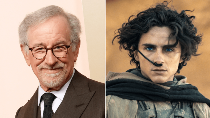 Steven Spielberg and Timothée Chalamet