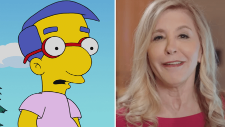 Milhouse and voice actor Pamela Hayden