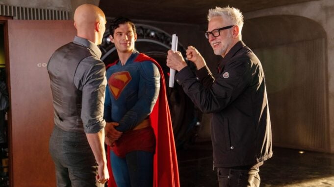 David Corenswet and James Gunn on