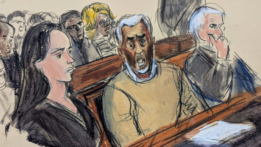 Courtroom sketch of Diddy trial