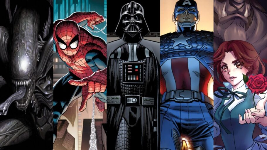 Collage of comic book characters