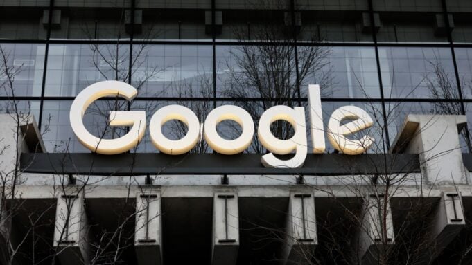 Google logo outside building