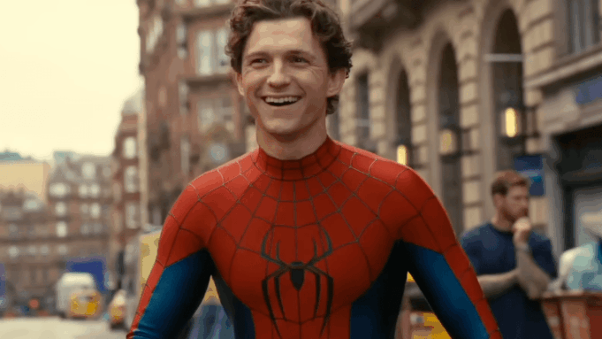 Tom Holland on Spider-Man set
