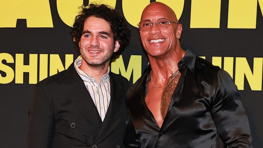 Benny Safdie and Dwayne Johnson