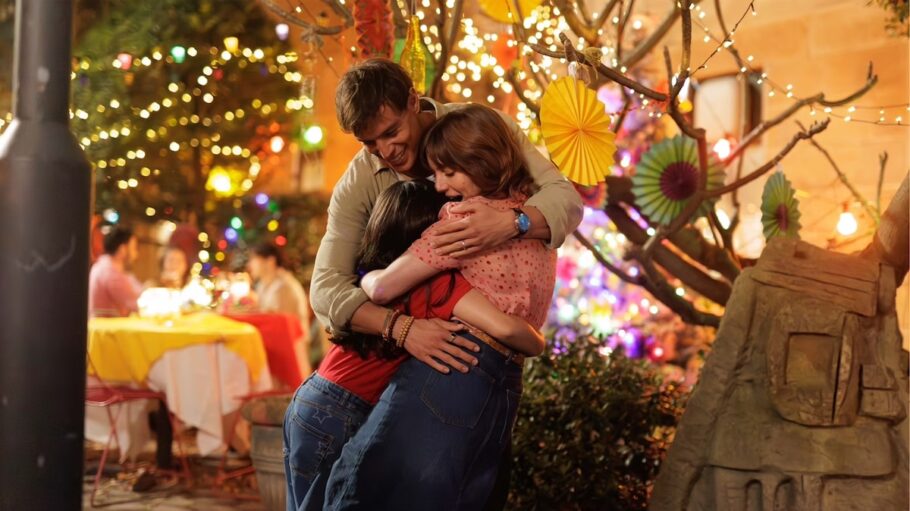 Bump's Oly, Santi and Jacinda hugging