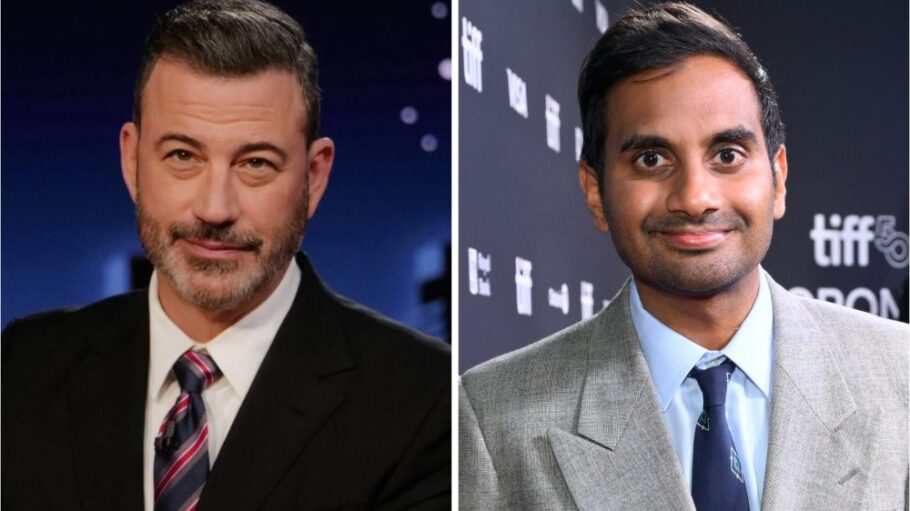 Jimmy Kimmel (left) and Aziz Ansari