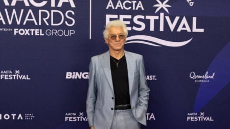 Baz Luhrmann in front of the