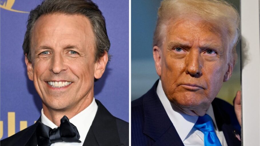 Seth Meyers and Donald Trump