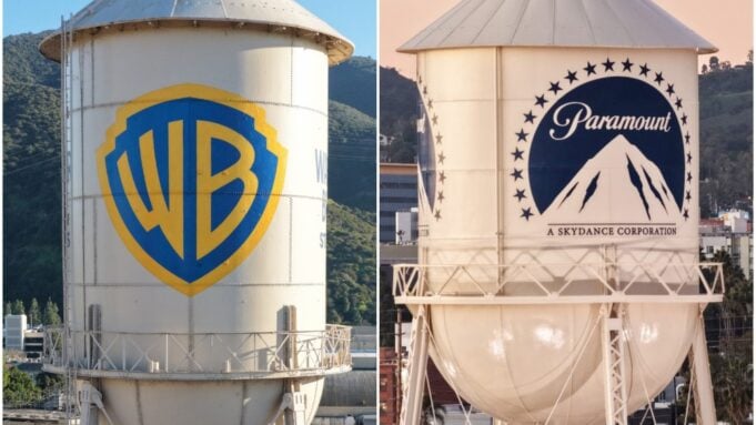 Warner Bros. and Paramount water towers