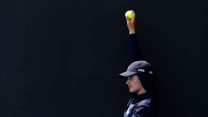 January 22: A ballkid at court