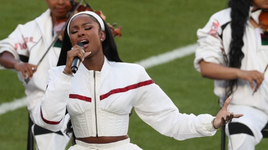 Coco Jones performs Super Bowl