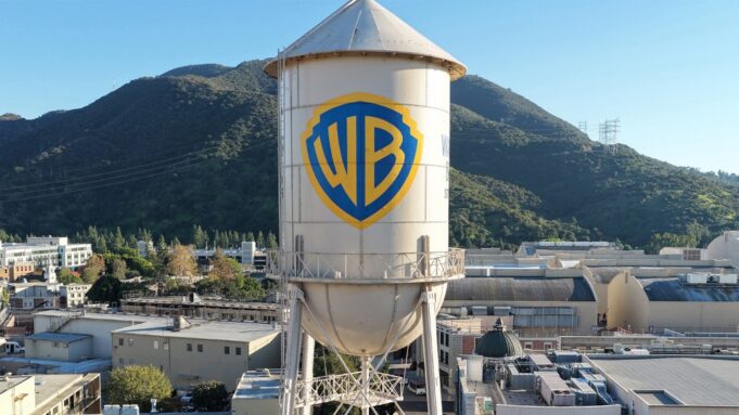 Warner Bros. logo on water tower