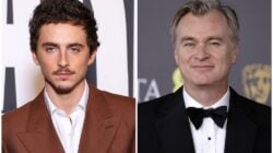 Timothée Chalamet and Christopher Nolan
