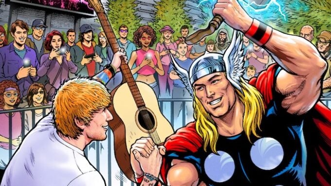 Ed Sheeran mural outside Marvel Stadium