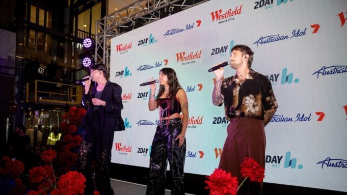 Australian Idol finalists performing at Westfield