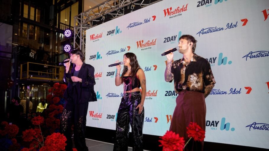 Australian Idol finalists performing at Westfield