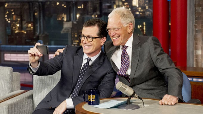 Stephen Colbert and David Letterman
