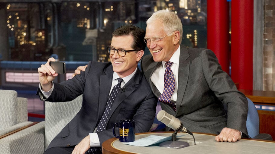 Stephen Colbert and David Letterman