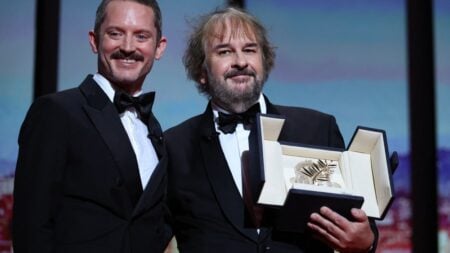 Elijah Wood and Peter Jackson at