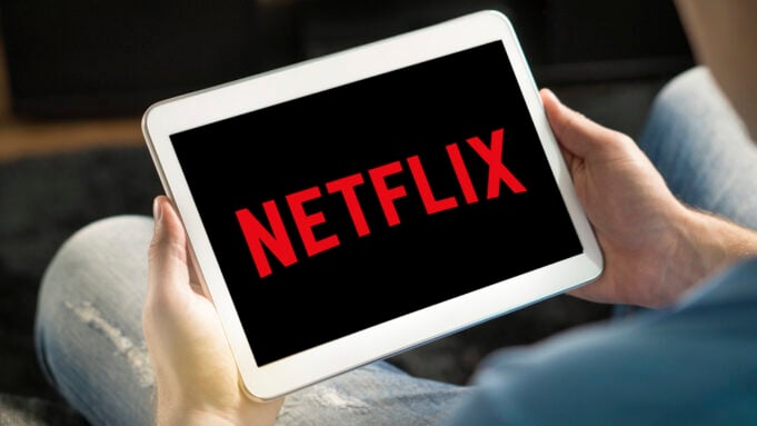 Netflix logo on phone