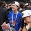 Timothee Chalamet celebrates after Knicks win