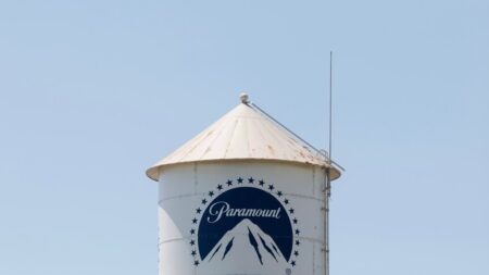 Paramount logo on water tower